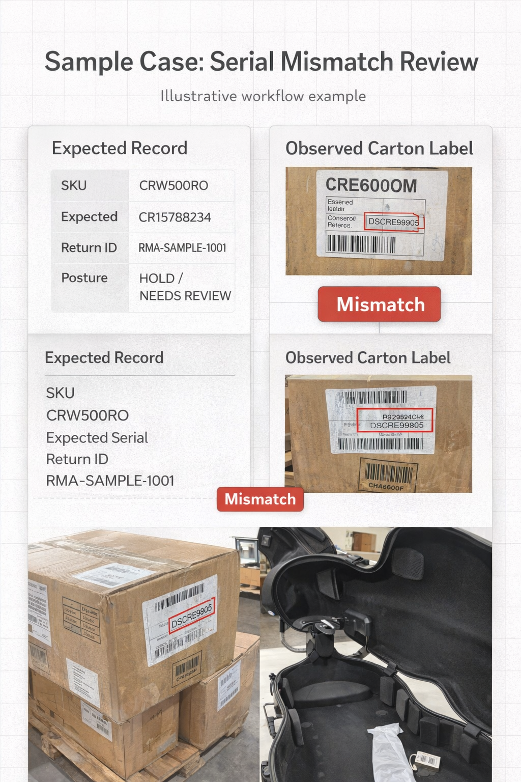 Sample serial mismatch review board